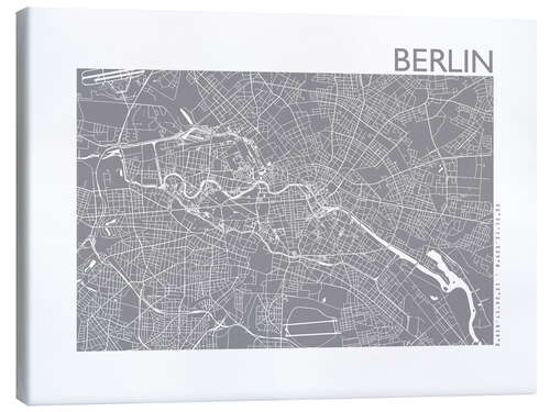 Canvastavla City map of Berlin VI