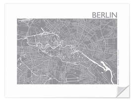 Naklejka na ścianę City map of Berlin VI