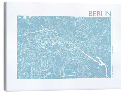 Stampa su tela Mappa della città di Berlino V