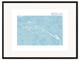 Impresión de arte enmarcada Mapa de la ciudad de Berlín V