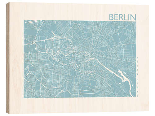 Wood print City map of Berlin V