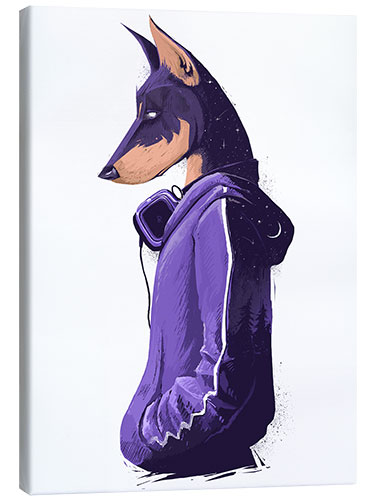 Canvas print Night doberman