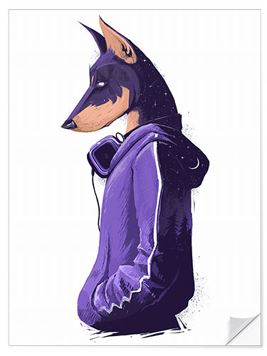 Wandsticker Nacht Dobermann