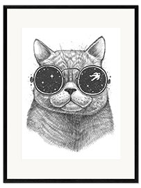 Gerahmter Kunstdruck raum katze