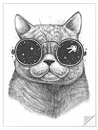 Naklejka na ścianę Space cat