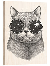 Cuadro de madera Space cat