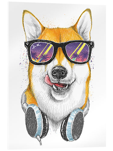 Acrylic print Siba inu in glasses