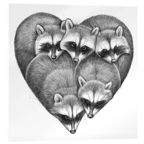 Obraz na szkle akrylowym Heart from raccoons