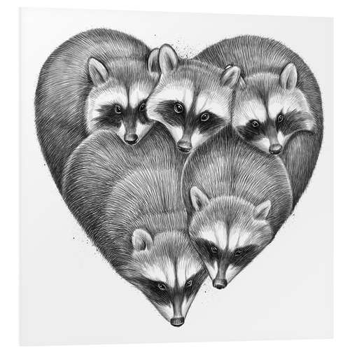 PVC print Heart from raccoons