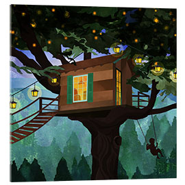 Obraz na szkle akrylowym Treehouse Adventure - Goed Blauw