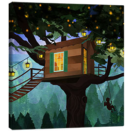 Canvas print Treehouse Adventure - Goed Blauw