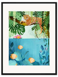 Gerahmter Kunstdruck Versteckter Leopard