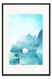 Gerahmter Kunstdruck Pinguine im Eis