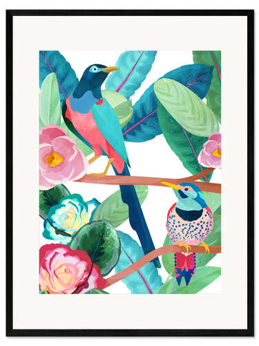 Ingelijste kunstdruk Birds of spring
