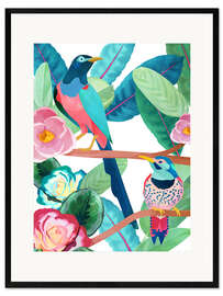 Inramat konsttryck Birds of spring