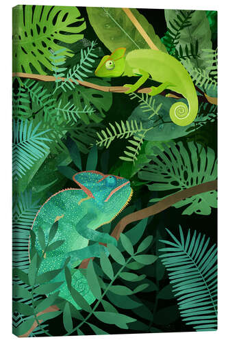 Canvas print Chameleons in the Foliage