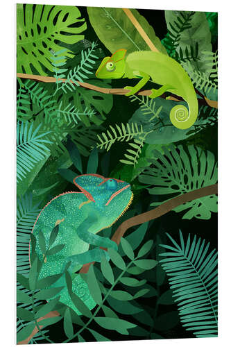 Foam board print Chameleons in the Foliage