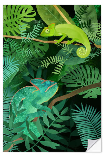 Wall sticker Chameleons in the Foliage