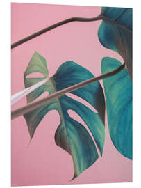 Hartschaumbild Süße Monsterablätter in Pink