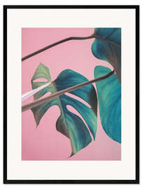 Gerahmter Kunstdruck Süße Monsterablätter in Pink