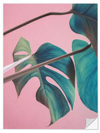 Wandsticker Süße Monsterablätter in Pink