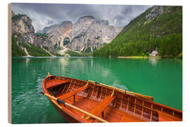 Wood print Lago di Braies