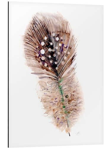 Aluminium print Feather brown