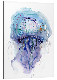 Aluminium print Jellyfish purple and blue