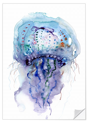 Naklejka na ścianę Jellyfish purple and blue