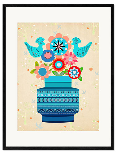 Framed art print Bitossivase with Flowers