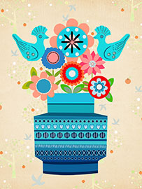 Magnettafel Bitossivase with Flowers