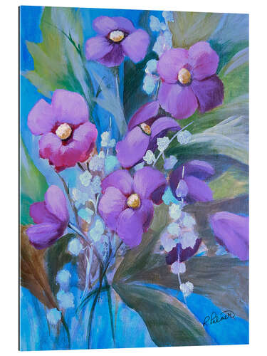 Quadro em plexi-alumínio Purple Bouquet