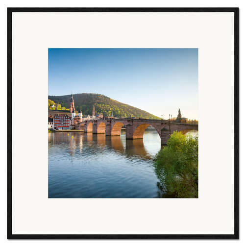 Stampa artistica con cornice Heidelberg Old Bridge in spring, Baden-Wurttemberg, Germany