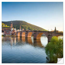 Selvklebende plakat Heidelberg Old Bridge in spring, Baden-Wurttemberg, Germany