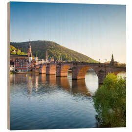 Quadro de madeira Heidelberg Old Bridge in spring, Baden-Wurttemberg, Germany