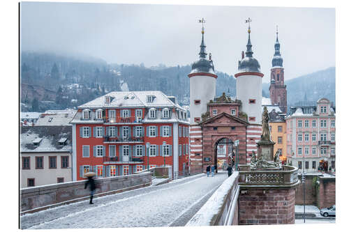 Gallery Print Heidelberg Alte Brücke im Winter, Baden-Württemberg, Deutschland