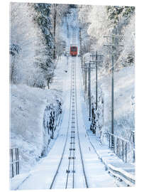 Akrylglastavla Historic mountain railway in Heidelberg, Baden-Wurttemberg, Germany