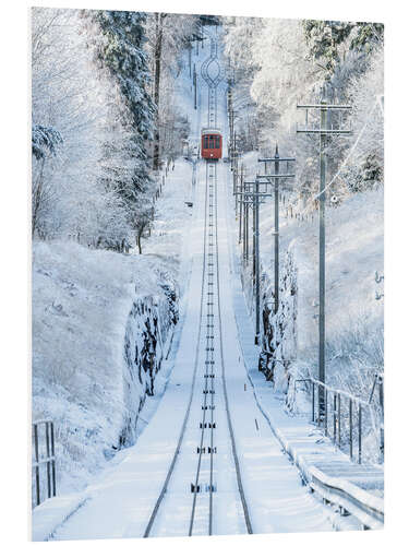 Hartschaumbild Historische Bergbahn in Heidelberg, Baden-Württemberg, Deutschland