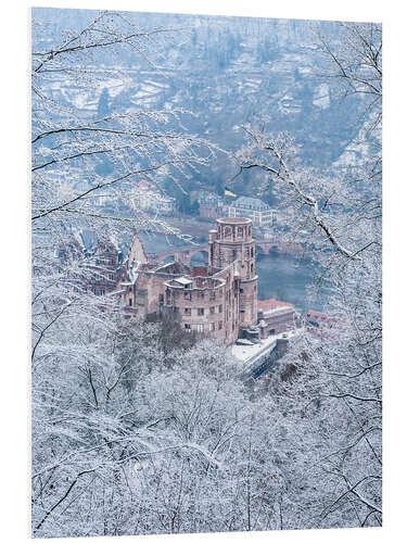 PVC-taulu Castle in the snow, Heidelberg, Baden-Wurttemberg, Germany