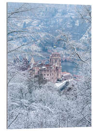 Gallery Print Schloss im Schnee, Heidelberg, Baden-Württemberg, Deutschland