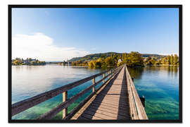 Gerahmter Kunstdruck Brücke zum Kloster Werd am Bodensee in der Schweiz