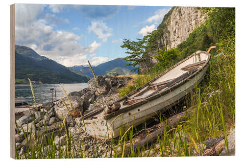 Quadro de madeira Idyll at the fjord