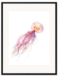 Plakat artystyczny premium w ramie Jellyfish pink