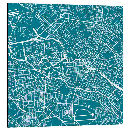 Cuadro de aluminio Mapa de la ciudad de Berlín IV