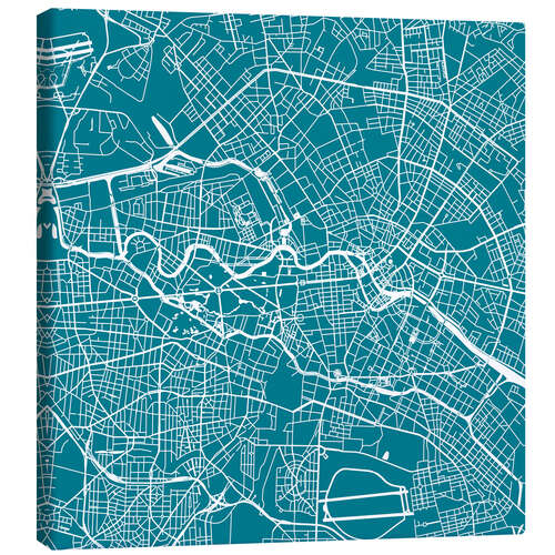 Canvastavla City map of Berlin IV