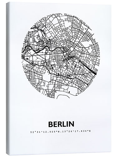 Canvas-taulu City map of Berlin III