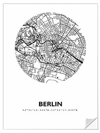 Wandsticker Stadtplan von Berlin III