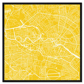 Gerahmter Kunstdruck Stadtplan von Berlin I