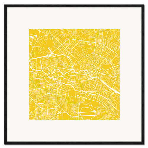 Plakat artystyczny premium w ramie City map of Berlin I