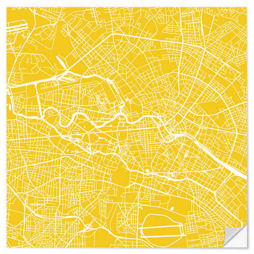 Vinilo para la pared Mapa de la ciudad de Berlín I